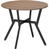 Tavolo Rotondo Da Soggiorno Per 2 Persone Con Sostegno A X, In Legno E Acciaio, Ø90x76 Cm, Nero E Marrone
