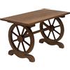 Tavolo Da Giardino Stile Country Con Gambe A Ruota, In Legno Di Abete Resistente Alle Intemperie, 110x60x65 cm