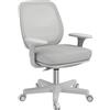 Sedia Da Ufficio Ergonomica E Reclinabile Ad Altezza Regolabile Con 5 Rotelle, 55x48x82.5-94.5 Cm, Grigia