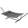 Amaca Da Giardino Portatile Con Cuscino Integrato, In Cotone, Poliestere E Acciaio, 368x93x110 Cm, Grigio Scuro