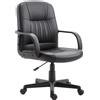 Sedia Da Ufficio Ergonomica E Girevole, Poltrona Da Ufficio Con Altezza Regolabile In Finta Pelle 60x60x94-103cm Nero