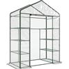 Serra Da Giardino In Acciaio E Pvc Trasparente Con Porta Avvolgibile, 143x73x195 Cm, Verde