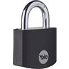 Yale Lucchetto in alluminio YE3B/38/119/1/BK nero, corpo 38mm, arco in acciaio, 3 chiavi