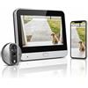 Technaxx Spioncino Digitale WiFi con Schermo 4,3", Video HD 3MP, Rilevamento Movimento, Audio Bidirezionale, Controllo tramite App, Batteria Ricaricabile 5000mAh - Visore Porta Smart TX-366