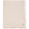 Jollein Coperta muslin fringe Stripe, Biscuit/Avory, 75 x 100 cm, 100% cotone, per culla, 0,5 TOG, certificata GOTS, con frange