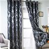 NAPEARL Tende damascate per soggiorno e camera da letto, tende gotiche con motivi floreali, stile vittoriano nero, lunghezza 213 cm, set di 2 pannelli, ciascuno 132 x 274 cm