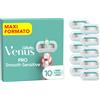 Gillette Venus Deluxe Rasoio Donna Smooth Sensitive, 10 Lamette Donna di Ricambi