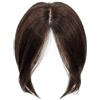 Grtheenumb Parrucca con parte laterale, capelli umani, 12, invisibile, naturale, confortevole, finto, con clip ad 3D sulla frangia per donne e ragazze.