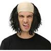 GYIOFAI Adulto Parrucca Calva Uomo, Semi Calvo da Scienziato da Professore Pazzo,Parrucca da Monaco, Mezza Capelli Parrucche da Calvo Berretto in Lattice, Divertente Cosplay,per Festa Halloween (Nero)