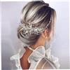 Whyzsjnclg Fascia per capelli da sposa con strass Copricapo da sposa da 11, 6 pollici con perla di bianca per matrimonio, argento