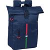 safta BENETTON ITALY Zaino con patta per laptop da 15,6, ideale per diverse età, comodo e versatile, qualità e resistenza, 28 x 13 x 42 cm, colore blu marino, Blu navy, Estándar, Casual