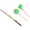 Pegciuho Canna da Pesca in Miniatura per Case delle Bambole, Rete da Pesca, Canna da Pesca, Materiale Metallico, Realistico, Adatto per La Decorazione, Rete Verde