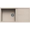 ELLECI Lavello Cucina 1 Vasca da Incasso con Gocciolatoio Reversibile Larghezza 100 cm materiale Granitek colore Avena G51 - LGU48051 Unico 480