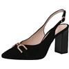 CAPRICE 9-9-29600-20, Decolleté Sling Donna, Nero (In Camoscio Nero), 37 EU