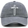 Hatwell Cappello da baseball con croce di Gesù per uomo e donna, regalo religioso per papà, mamma cristiana, cappello ricamato vintage in cotone lavato, Nero , Taglia unica