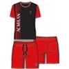 hermet Pigiama Milan Corto Nero Estivo Ragazzo Uomo Ufficiale Homewear Maglia Mezza Manica e Pantaloncino Tuta Cotone 2035, S