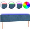 vidaXL Testiera LED blu scuro 160x5x78/88 cm velluto