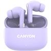 Canyon TWS-9, OnGo 9, cuffie intrauricolari True Wireless Stereo BT 5.4, durata della batteria 6+24 ore, stazione di ricarica in cassetta, viola