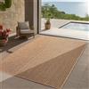 Teppium Tappeto Interno Esterno Impermeabile Look Naturale Juta Ideale per Soggiorno Cucina Terrazza e Balcone, Dimensioni: 120x170 cm