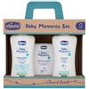 CHICCO BABY MOMENTS SET BAGNOSCHIUMA PELLI DELICATE 200 ML + SHAMPOO PELLI DELICATE 200 ML + ACQUA DI COLONIA BABY SMELL PELLI DELICATE 100 ML