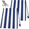 Otbushit Tessuto sostitutivo per sedia a sdraio 2 pezzi 45x17 pollici, tessuto per sedia da patio in tela a righe blu e bianche per prendere il sole in giardino, spiaggia, campeggio, pesca