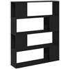 Mhdvray Mobile TV da parete, colore nero, effetto rovere, 100 x 24 x 124 cm, mobile basso sospeso in legno per soggiorno, moderno mobile pensile con 4 ripiani