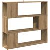 Mhdvray Libreria a 3 scomparti, divisorio in legno di quercia artigianale, per soggiorno, ufficio, camera da letto, stabile, aperto, 100 x 24 x 94 cm