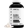 HIVITAL foods GABA 1300 mg con Vitamina B6. 240 capsule vegane per 4 mesi di trattamento. Acid
