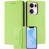MOJIA Custodia per Oppo Reno 13 Pro 5G / Reno 14 Pro 5G, Resistente a Cadute e Graffi, Alta Qualità PU Pelle Stile Portafoglio Cover Folio con Chiusura Magnetica. Light Green