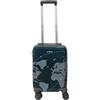 JET LAG, VO0011, Valigia Cabina Mondo Nero 24L, Capacità Ottimale di 24L, Ruote Pivotanti a 360°, Lucchetto di Sicurezza a Codice, Materiale: Policarbonato, Design Mappamondo Elegante