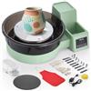 VEVOR Tornio Girevole da 36 e 28 cm Verde Vasca Rimovibile, Giradischi per Ceramica da Tavolo da 450 W con Pedale, velocità Regolabile da 30 a 300 Giri/min, per Principianti Artigianato Fai da Te