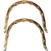 Hperu Manici per borse, 2 pezzi Manici per borse in bambù a forma di U Borsa con fibbia dorata Borsa di ricambio fai da te per realizzare, Giallo dorato, Style2