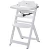 Bebeconfort Timba Seggiolone Evolutivo in Legno, 6 Mesi-99 Anni, 110 kg, Seggiolone Pappa per bambini con Vassoio, Seduta e Poggiapiedi Regolabili, Compatibile con Sdraietta Timba Baby, White