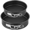 Zenker 9916550 - Set di 2 mini stampi da 16 cm e stampo da 18 cm, mini stampo rotondo, stampo a forma di mancato a cerniera, in acciaio inossidabile, nero, 16 cm e 18 cm