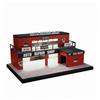 Officina Auto Miniatura Tetto Nero Diorama Autolavaggio Luce LED