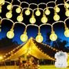 AUAUY Catena Luminosa Esterno, 6M 40 LED Impermeabile Luci per Giardino a Batteria, Stringa Natalizie Decorazione, per Natale Matrimonio Compleanno Festa Fecorazione Interna ed Esterna (Bianco Caldo)
