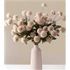 HNNFMY Fiori artificiali beige, 5 pezzi, pompon in finta seta, per mamme, piccoli crisantemi con steli lunghi, per fai da te, champagne, matrimoni, centrotavola, composizioni floreali, riempitivi per