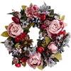 Hperu Ghirlanda per porta primaverile, ghirlanda di peonie artificiali, 13, 78 pollici ghirlande di fiori artificiali sospesi per porte all'aperto tutto l'anno, per la decorazione di ghirlande di San Vale