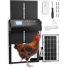 VEVOR Porta Automatica per Pollaio a Energia Solare e a Batteria con Display LCD, Telecomando, Sensore di Luce e Timer, Sicurezza Anti-pizzicamento, per Pollaio in Lega di Alluminio, Nero