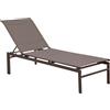LBSIGN Lettino Prendisole In Acciaio 60x189x34 Cm Reclinabile Spring Taupe