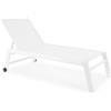 LBSIGN Lettino Prendisole In Alluminio E Textilene Imbottito Con Ruote Summer Bianco
