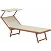 LBSIGN Lettino Prendisole In Alluminio Effetto Legno 61x186x40 Cm Wooden Telo Beige
