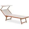 LBSIGN Lettino Prendisole In Alluminio Effetto Legno 61x186x40 Cm Wooden Telo Taupe