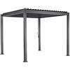 LBSIGN Pergola Bioclimatica In Alluminio 3x4 Con Lamelle In Alluminio Antracite