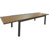 LBSIGN Tavolo In Alluminio Allungabile Effetto Legno 100x200-300 Cm Antracite