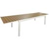 LBSIGN Tavolo In Alluminio Allungabile Effetto Legno 100x200-300 Cm Bianco