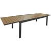 LBSIGN Tavolo In Alluminio Allungabile Effetto Legno 90x160-240 Cm Antracite