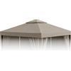 LBSIGN Telo Di Ricambio E Tende Per Gazebo Romance 3x4 Double Airvent Tortora