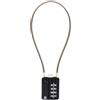 RESET-200 (1 Pack) Lucchetto a Combinazione a 4 Cifre con Cavo da 30 cm, Ideale per Armadietti, Bidoni della Spazzatura, Contenitori, Armadietti, Valigie, Armi, Biciclette, Caschi, Diametro 3 mm, Nero