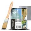 JOVIRA PINTURAS Chalk Paint - Vernice gessata all'acqua opaca + Pennello speciale per legno. Rinnovate i vostri mobili con creatività. (750 Millilitri, Argento + Pennello) C-12-K